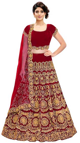 Bangalore Silk Embroidered Lehenga Choli 