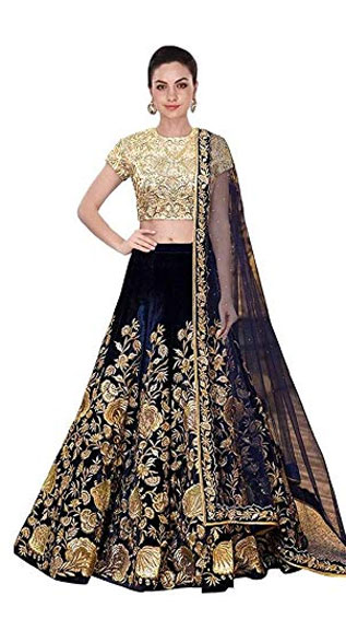 Velvet Lehenga Choli