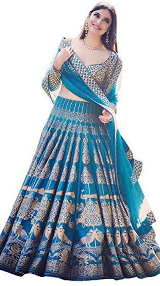 Printed Blue Lehenga Choli 