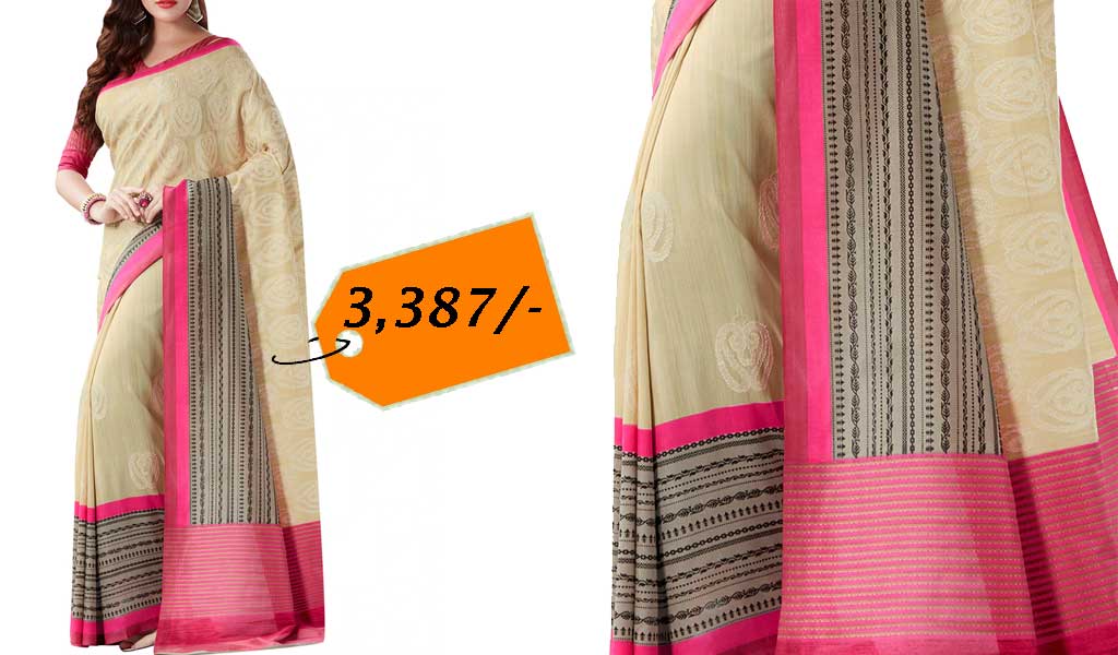 Paisley Tussar Silk Saree With Blouse