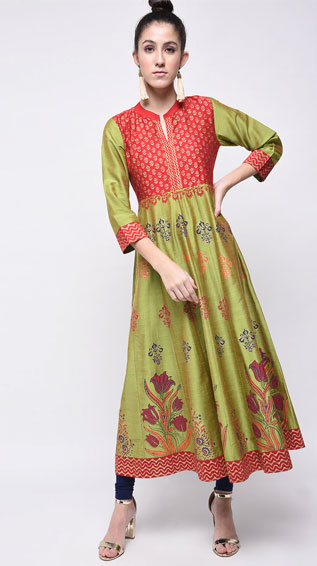 Anarkali Block Print Kurti