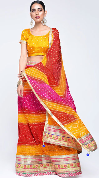 Bandhani Flared Lehenga Set