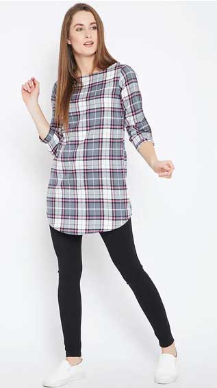 Checkered Straight Kurti