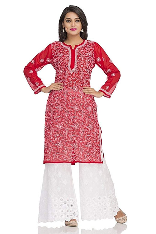 Chikankari Georgette Kurti 