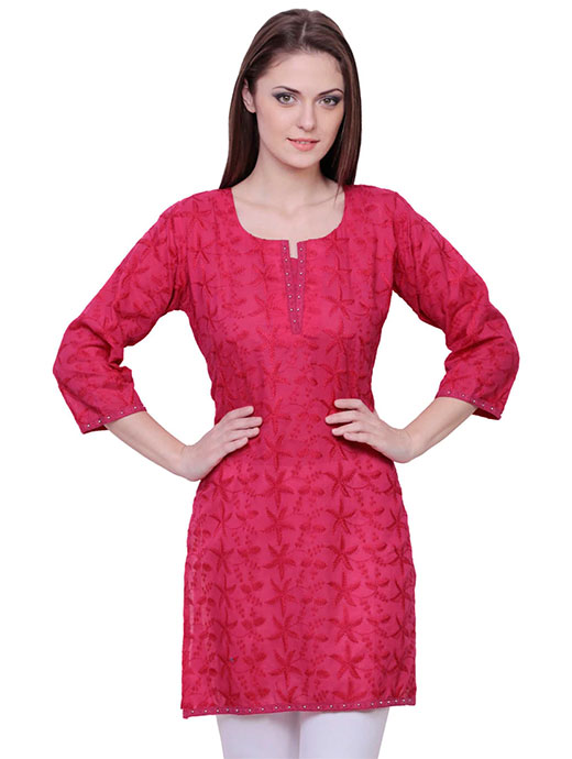 Chikankari Straight Kurti