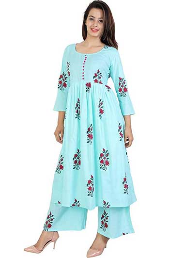 Cotton Kurti and Plazzo Pants Set