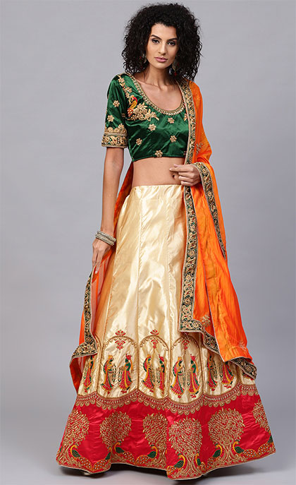 Cream-Coloured Lehenga