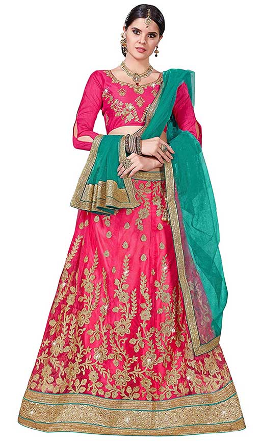 Embroidered Lehenga Choli In Pink