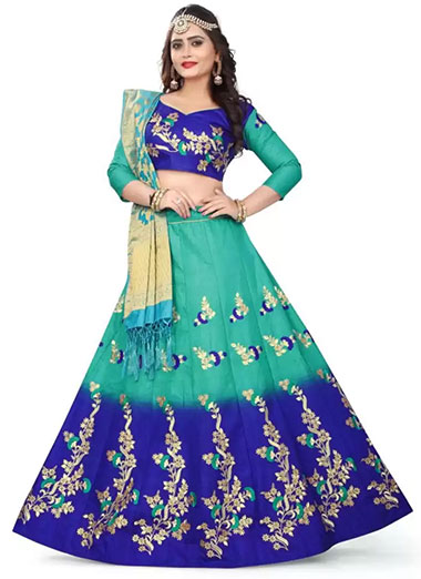 Embroidered Semi-Stitched Lehenga