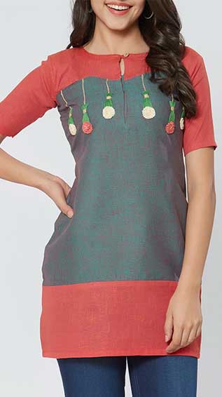 Embroidered Straight Kurti