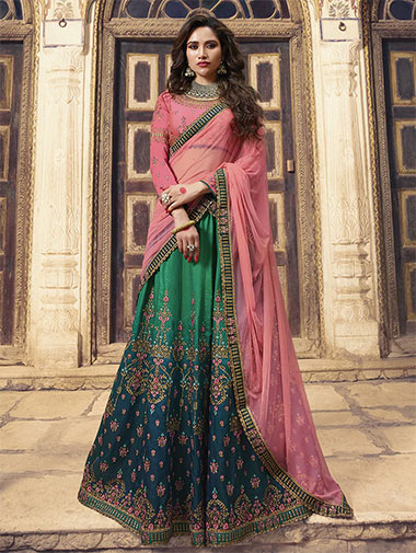 Floral Embroidered Flared Lehenga