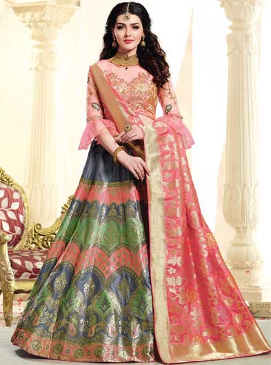 Foil Print A-Line Lehenga