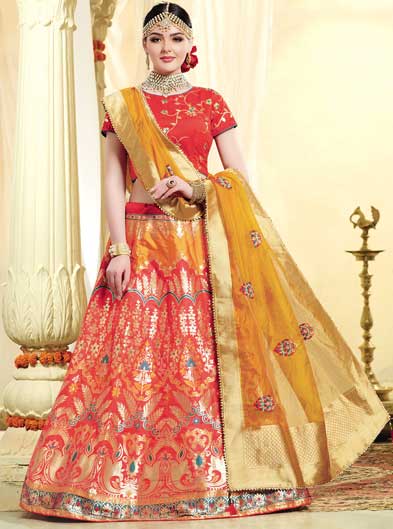 Foil Print A-Line Lehenga