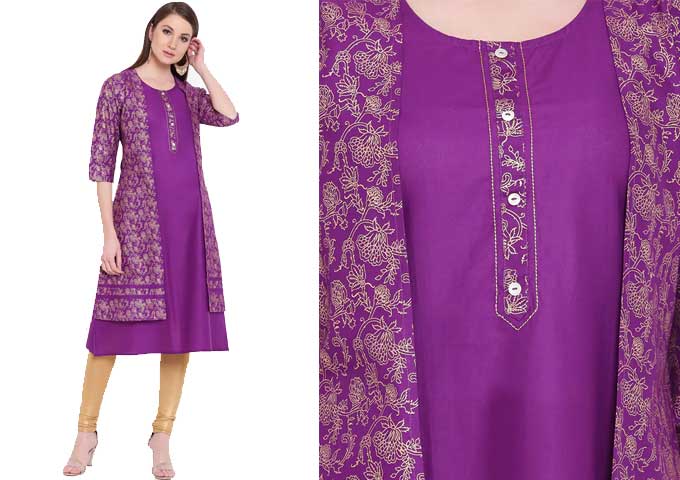 Foil Print Layered Kurti
