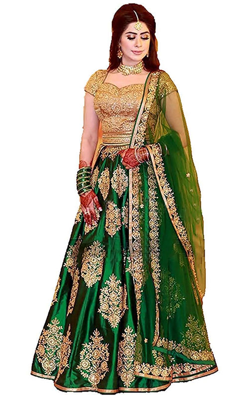 Green Georgette Lehenga Choli