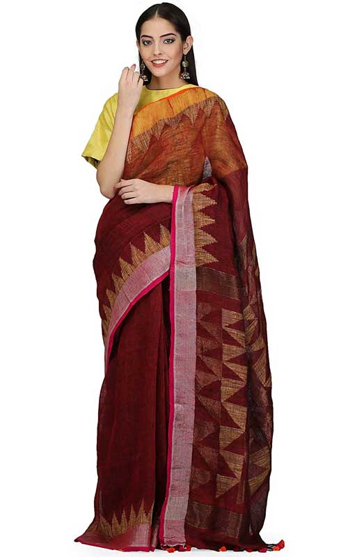 Handloom Zari Triangle Jamdani Saree