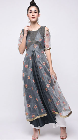 Layered Embroidered Kurti