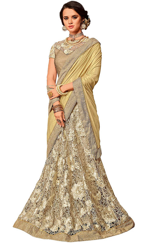 How To Drape A Saree On Lehenga Or Skirt Like Mouni Roy | how to drape a  saree on lehenga or skirt like mouni roy | HerZindagi