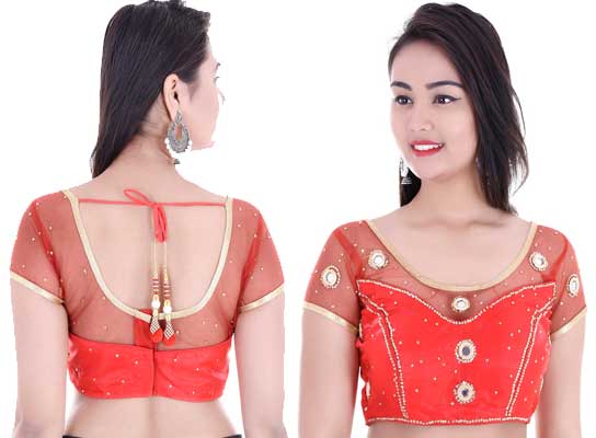 Net-sleeved Blouse
