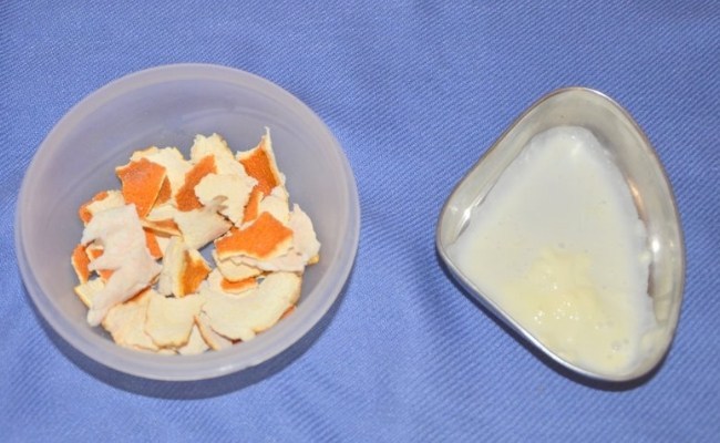 Orange peel milk face pack