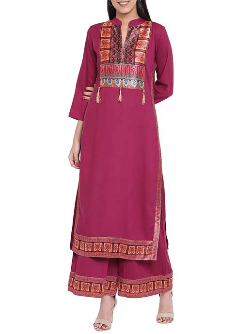 Printed Kurta With Palazzo Set