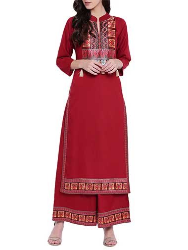 Printed Kurti With Palazzo Set