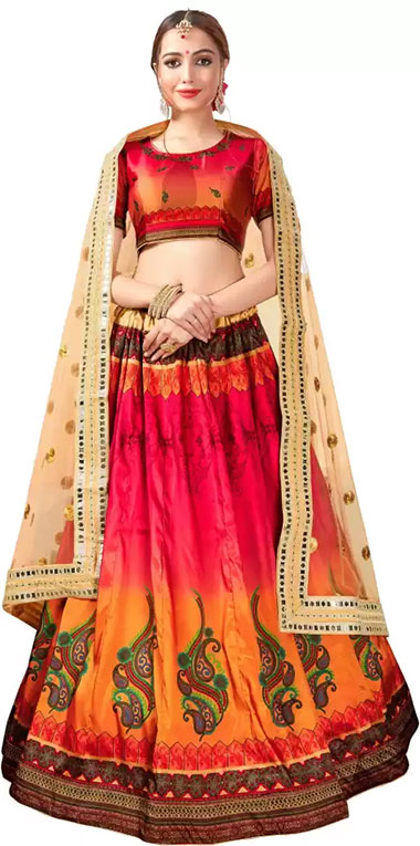 Printed Lehenga, Choli 