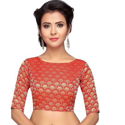 Red Brocade Blouse