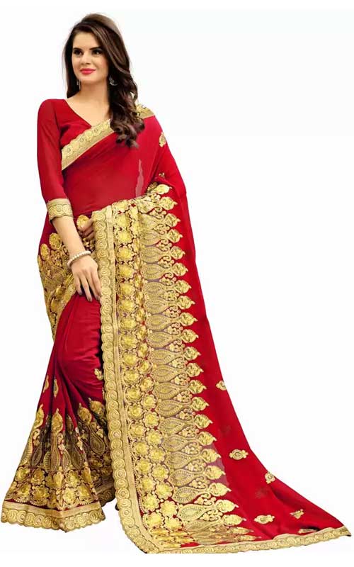 Red Georgette Saree