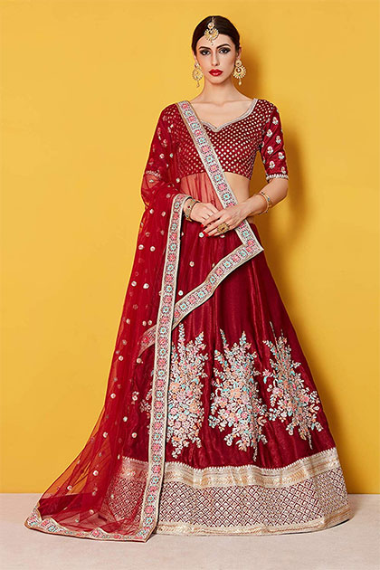 Velvet Silk Lehenga Choli 