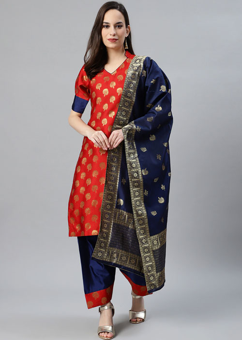 Zari Jacquard Kurti Set