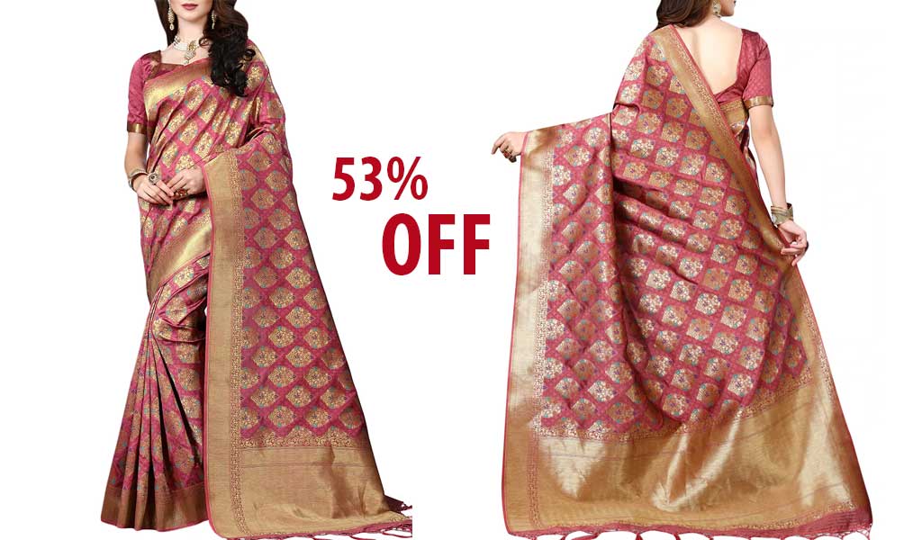 Zari Woven Banarasi Silk Saree With Blouse