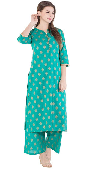  Cotton Straight Kurti With Palazzo 