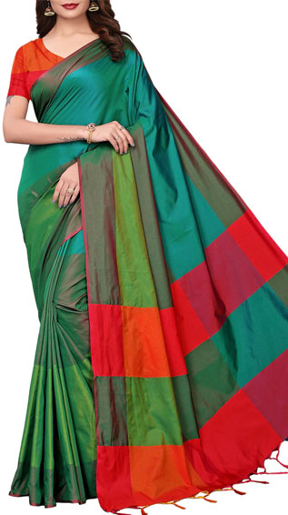 Contrast Pallu Tussar Saree