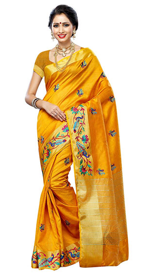 Tussar Silk Saree With Blouse Piece