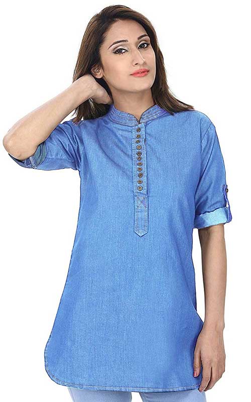 Blue Denim Short Kurti 