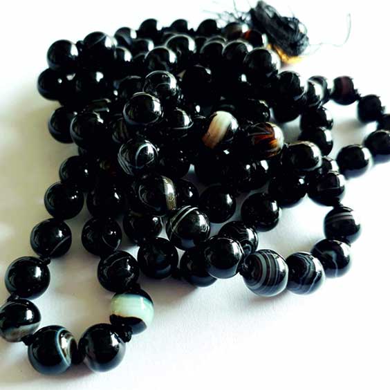  Black Akik Sulemani Mala 108 + 1 Beads