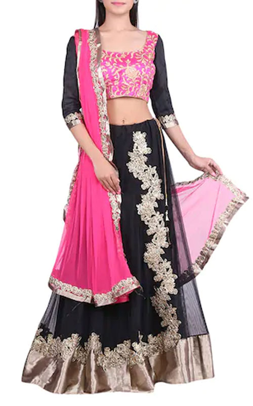 Black Net Lehenga