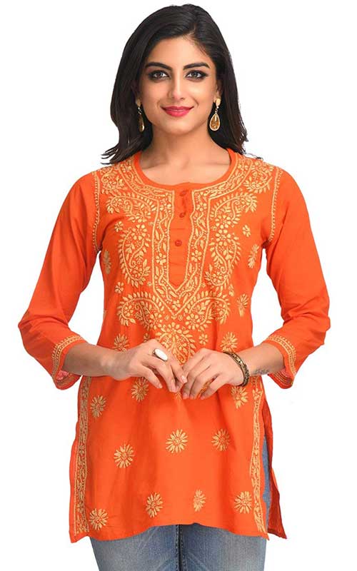 Embroidery Lucknow Chikan Short Kurti