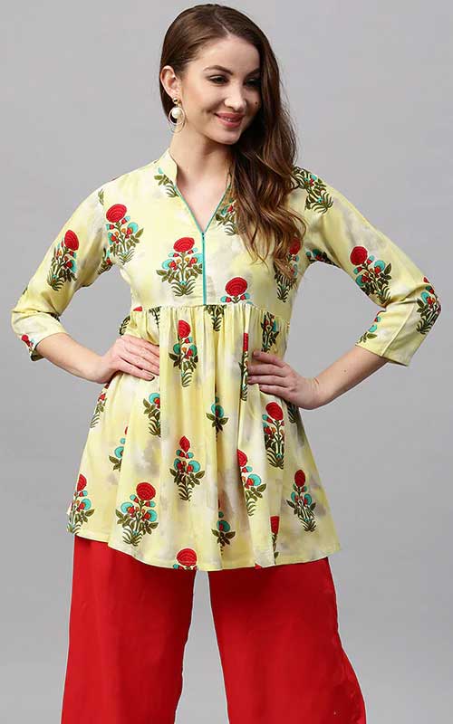 Floral Flared Kurti