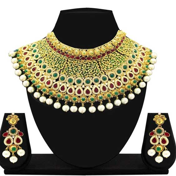  Metal Gorgeous Enamelling Jodha Necklace