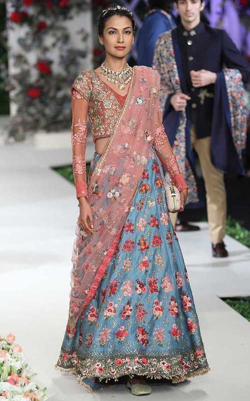 Peach Colour Dupatta Lehenga