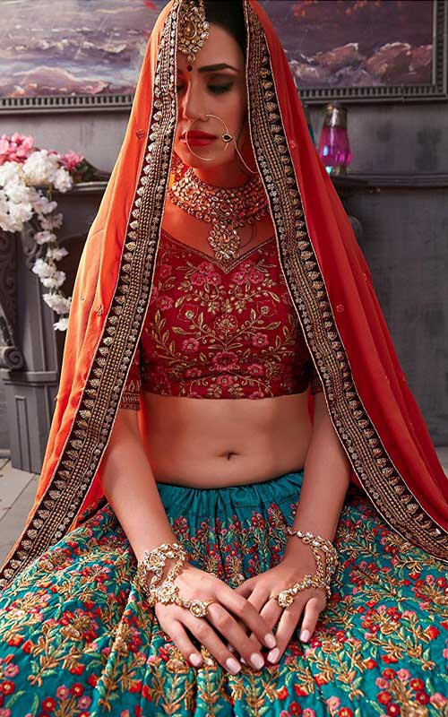 Banarasi Silk Embroidered Bridal Lehenga
