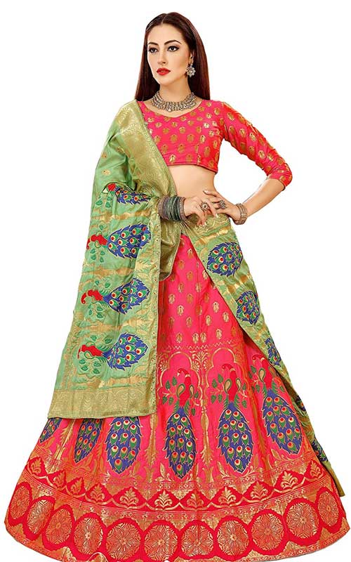  Banarasi Silk Jacquard Lehenga Choli