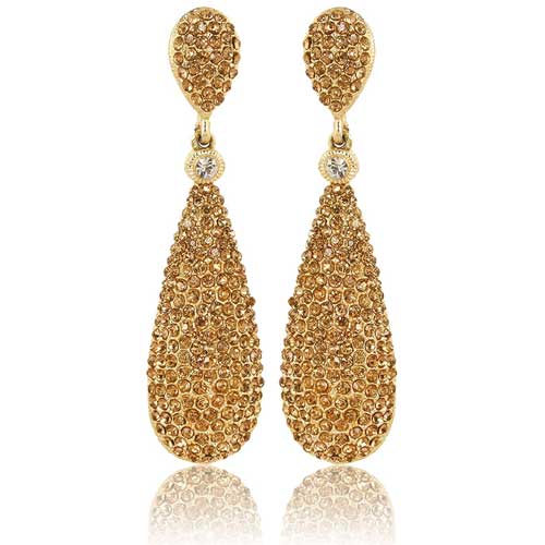 Diamond Golden Drop Earrings