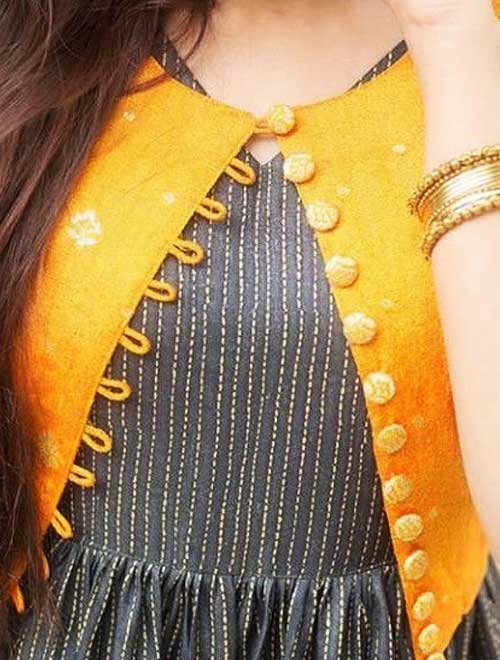 Button Blouse Kurti Neck Design