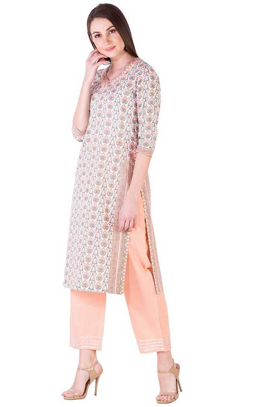 Cotton Printed Kurta & Pant Set