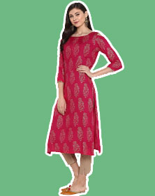 Long Kurti with Straight Pants