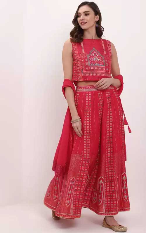 Printed Lehenga, Choli and Dupatta Set