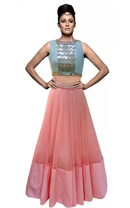 Semi Stitched Lehenga & Crop Top